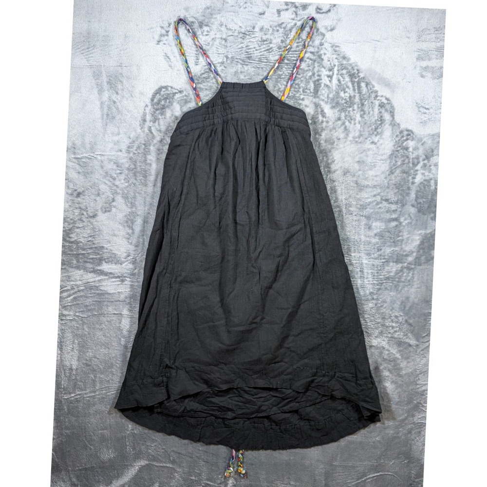 Anthropologie Vanessa Virginia Black Braided Tie Back Dress Size S